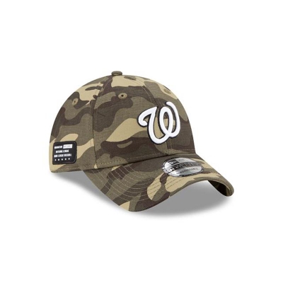 Green Washington Nationals Hat - New Era MLB Armed Forces Weekend 9TWENTY Adjustable Caps USA5810326